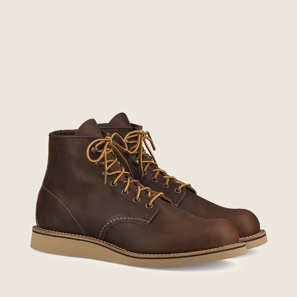 Red Wing Heritage Boots Dark Brown - Red Wing Mens Rover - 6-inchr Rough & Tough Leather - SAJLD-807